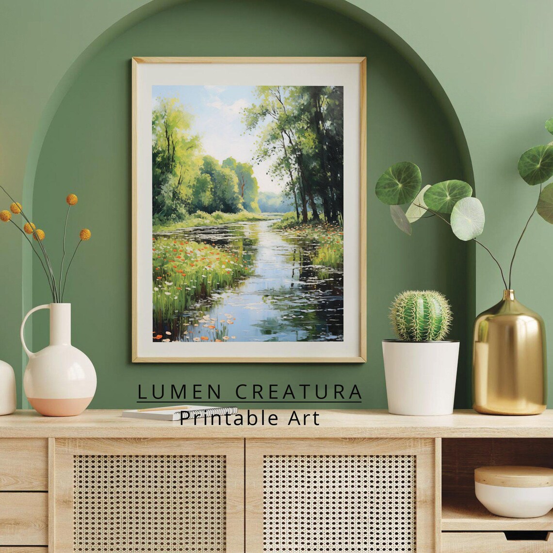 River Landscape Painting, Vintage Landscape Art Print - Image 4