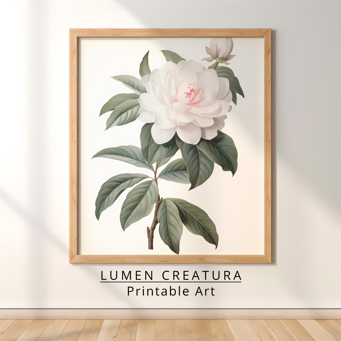 Vintage Camellia Bloom Art Print, Antique Botanical - Image 2
