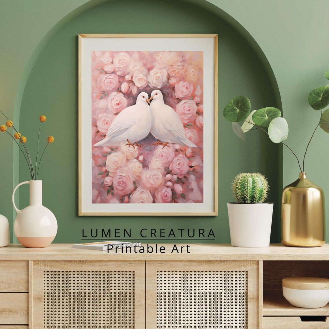 Cute Doves Valentine’s Day Romantic Decor Art - Image 3