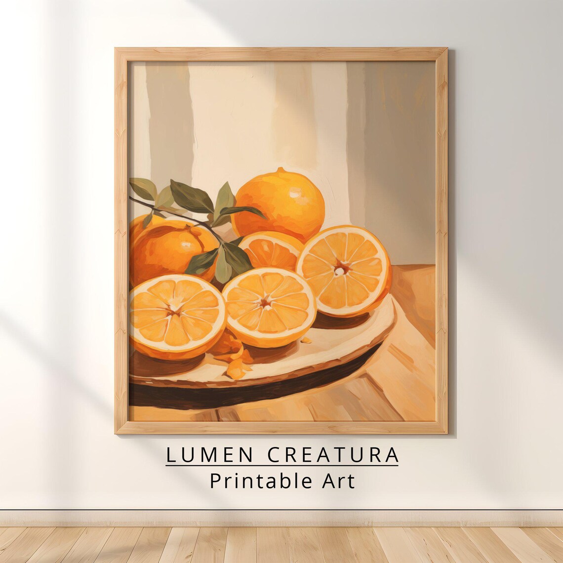 Orange Art Decor, Vintage French Countryside