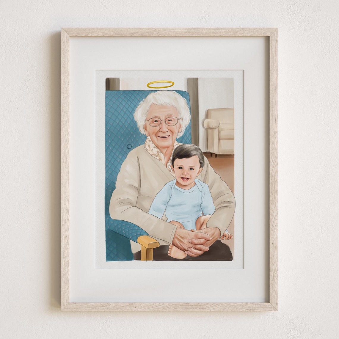 Memorial Portrait Combine Photos To Portrait Deceased Loved One To Photo Family Portrait Merge Photos Gift Him Her Father Mother Gift