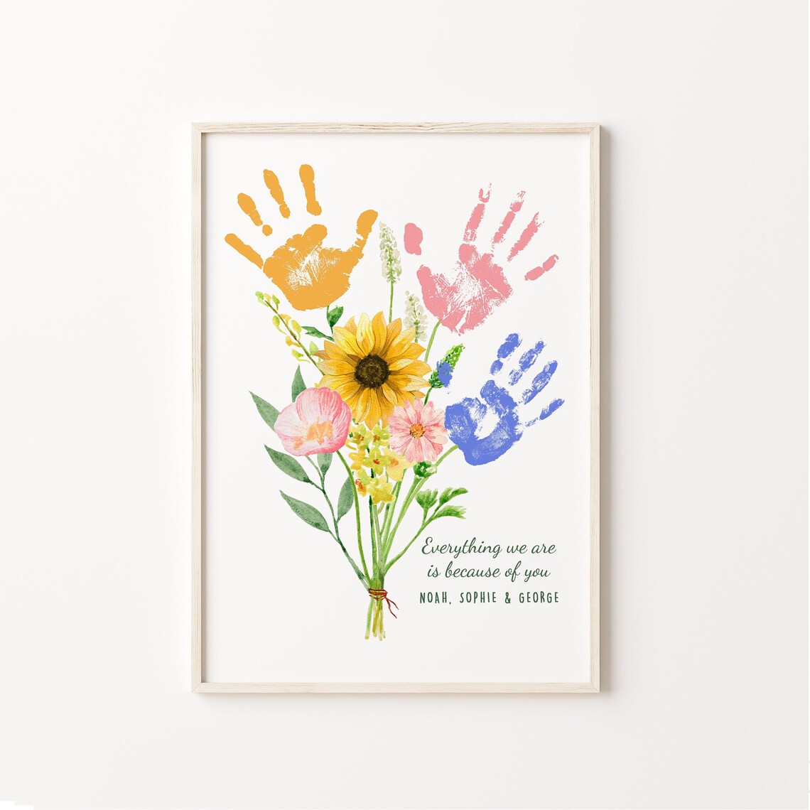 Mothers Day Handprint Personalized Mum Art Print