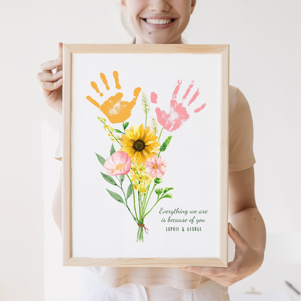 Personalized Mothers Day Handprint Art Print
