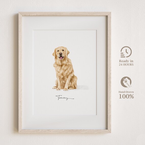 Custom Pet Portrait Dog and Cat Illustration Art Print