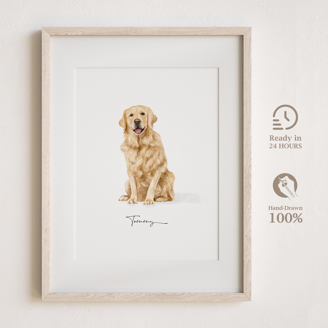 Custom Pet Portrait Dog and Cat Illustration Art Print