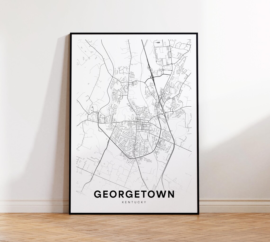 Georgetown Kentucky City Street Map Minimalist Travel Poster