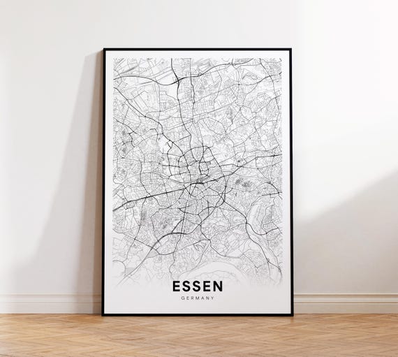 Essen City Map Wall Art Minimalist Poster Germany Travel Decor Modern Unique Gift