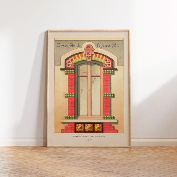 Vintage French Architecture Poster Antique French Architecture Art Print French Architecture Wall Art Poster Illustration