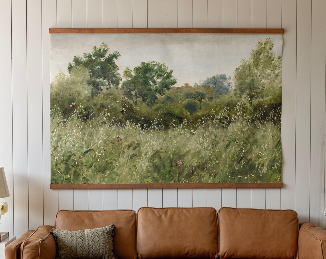 Field Of Oats, Green Vintage Art Print for Walls - Image 3