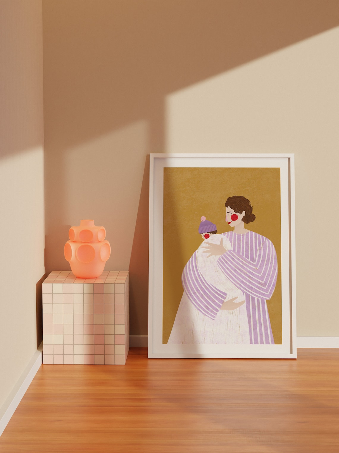 Woman With The Little One Motherhood Art Print - Image 2