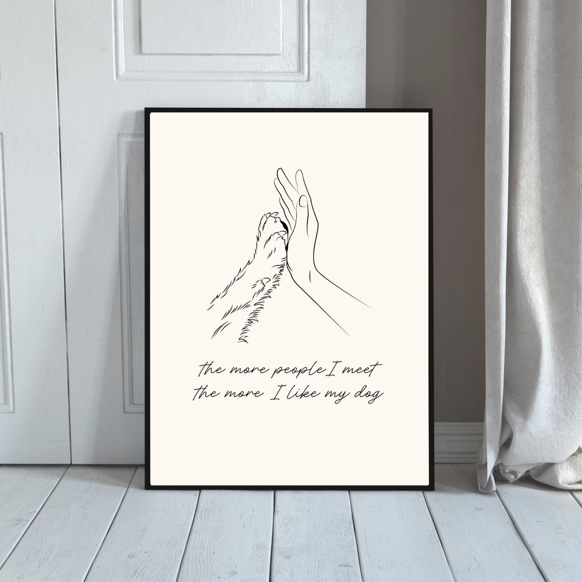 Funny Dog Lover Print Minimalist Line Art Poster