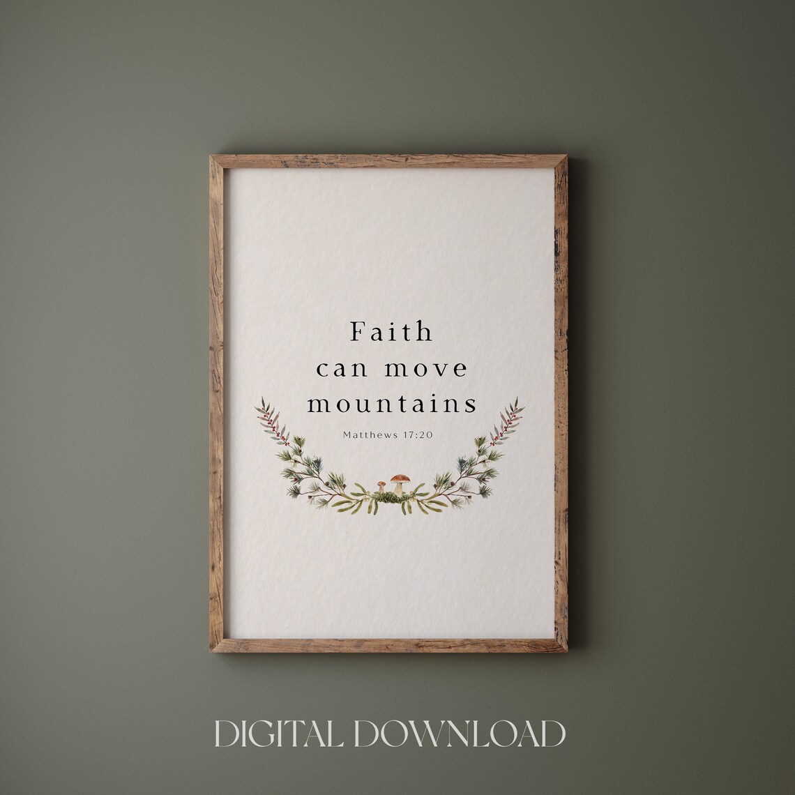 Faith Can Move Mountains Matthew 17:20 Watercolor Botanical Print - Image 5