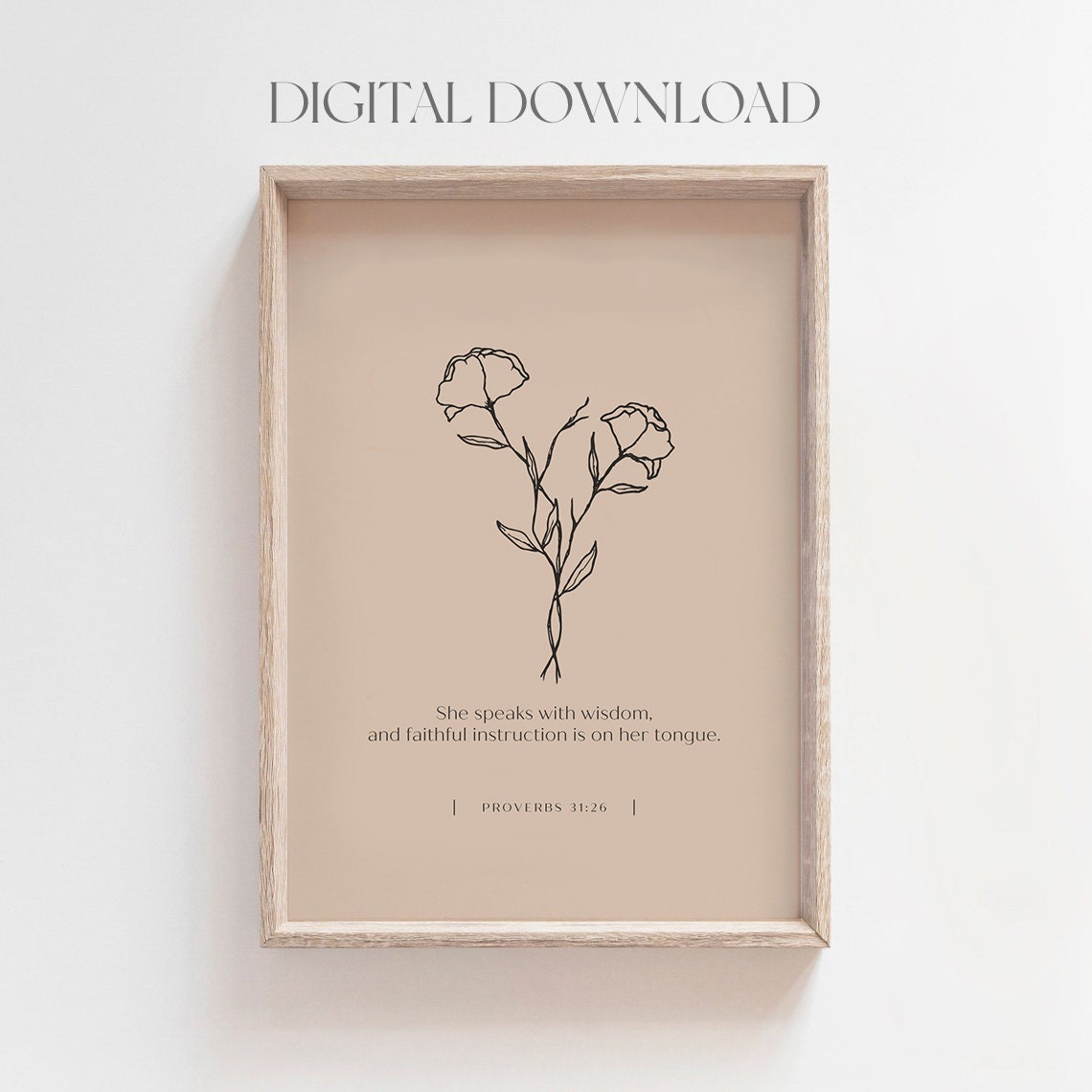 Proverbs 31 She Speaks With Wisdom Mothers Day Gift For Mum Bible Verse Wall Art Scripture Print For Women Gifts For Her - Image 2