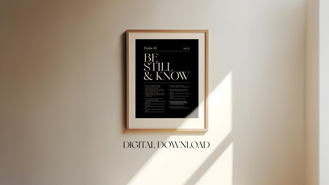 Psalm 46 Be Still And Know Art Print, Modern Christian - Image 3