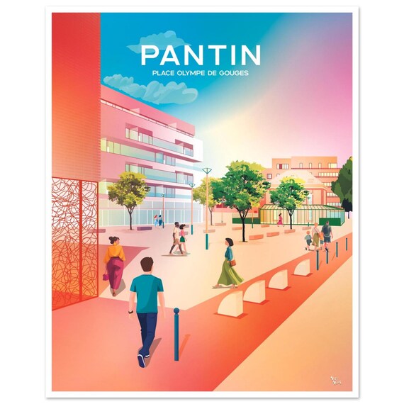 Poster Of The City Pantin Place Olympe De Gouges Matte Paper Sold Unframed