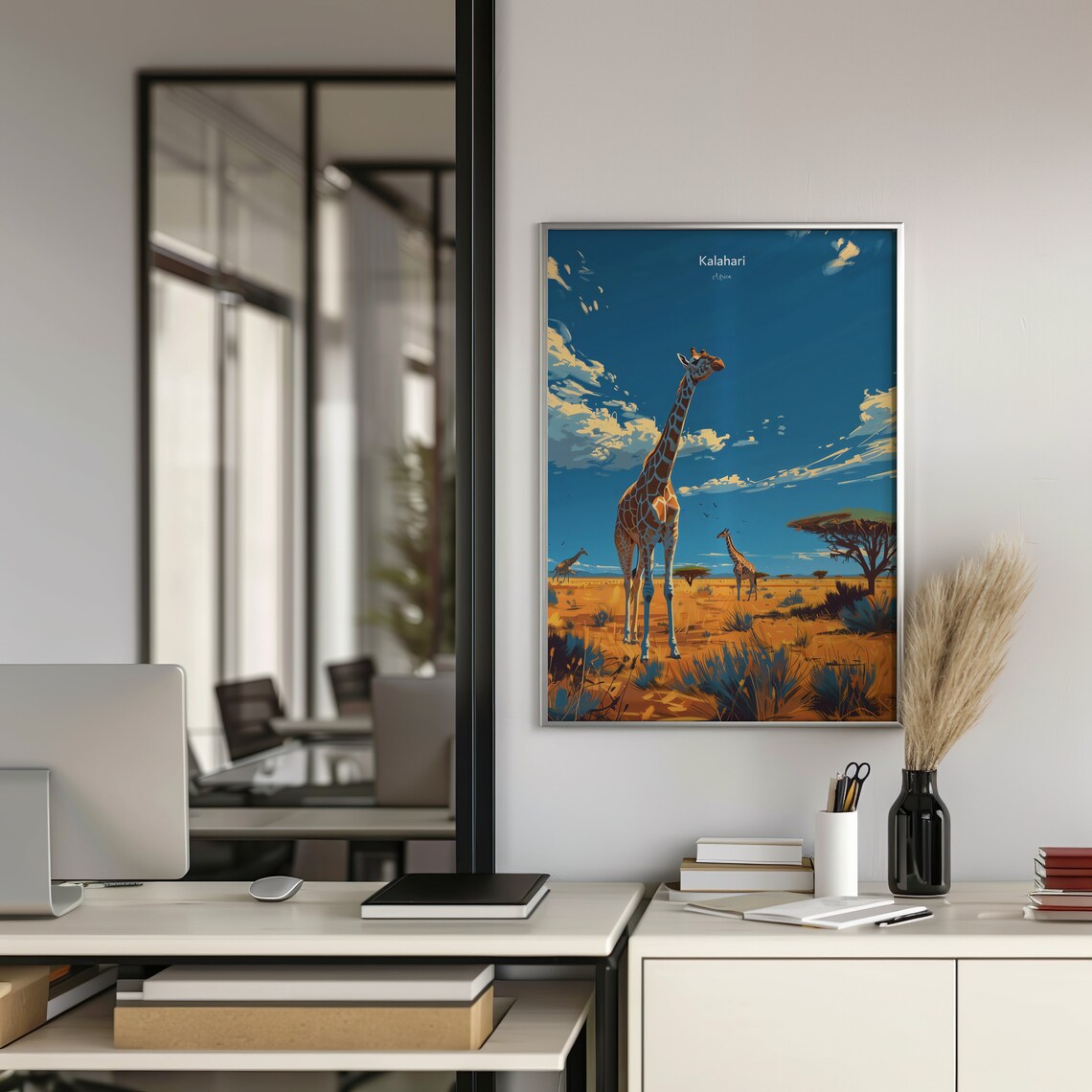 Kalahari Desert Giraffe Travel Poster, Safari Decor - Image 4