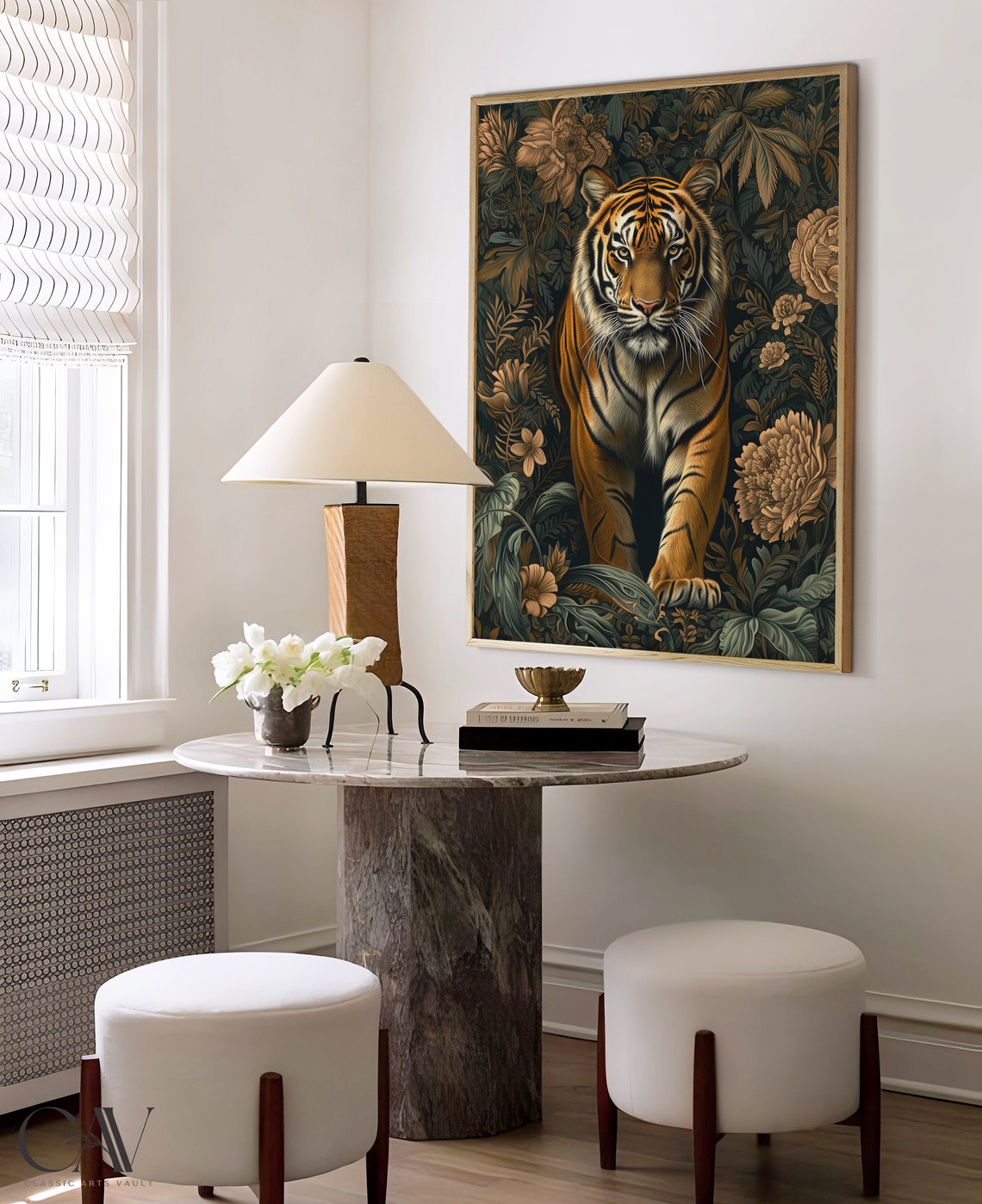 William Morris Inspired Tiger Art Print - Image 4