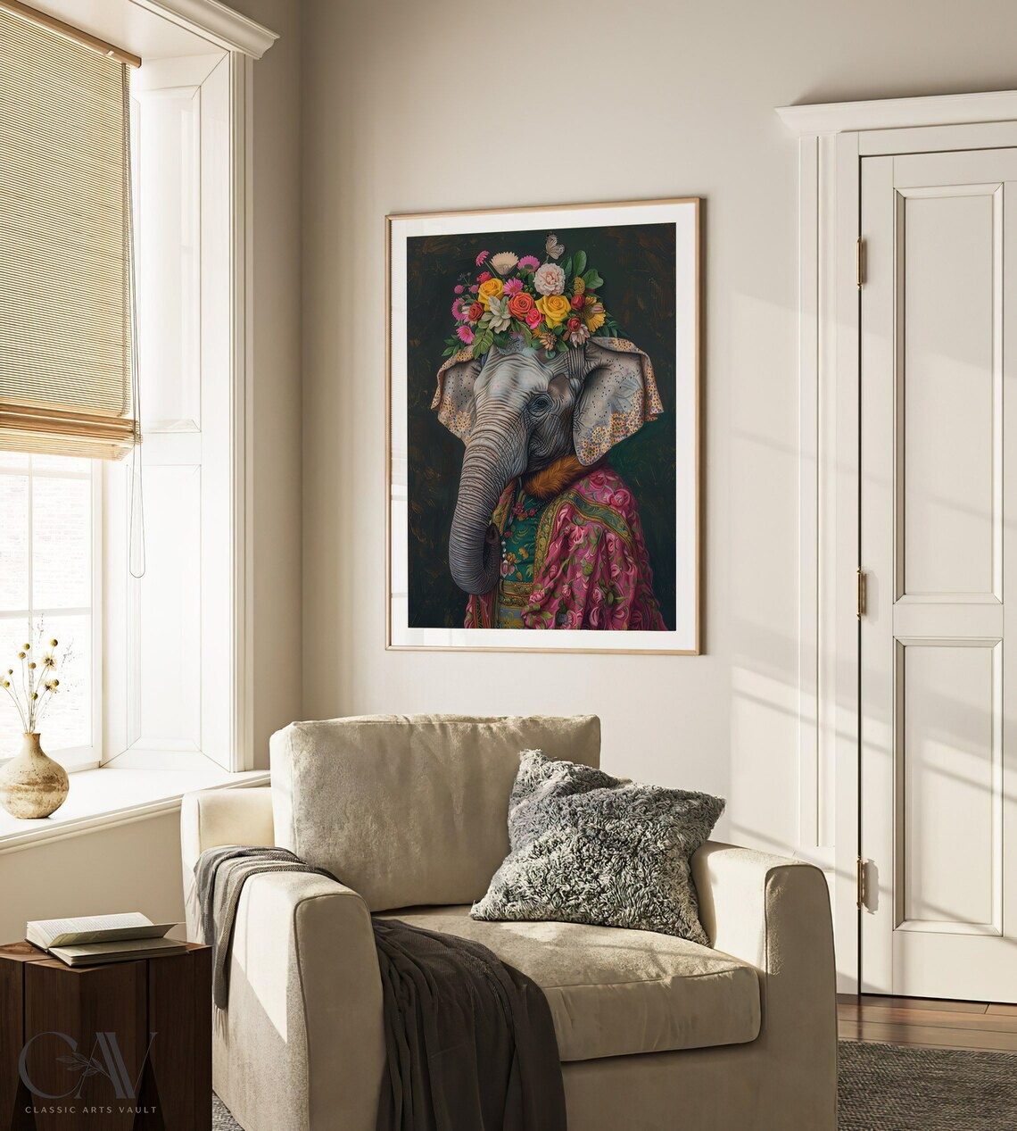 Elephant Maximalist Eclectic Animal Portrait Art Print - Image 4