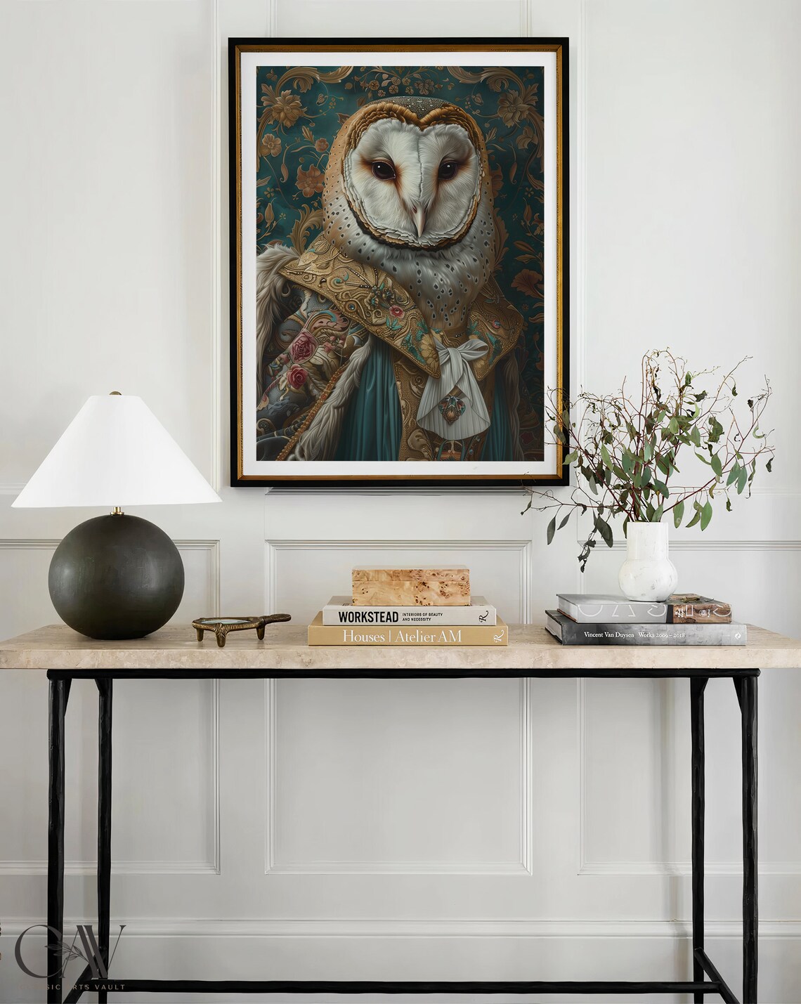 Owl Royal Renaissance Portrait Vintage Art Print - Image 3