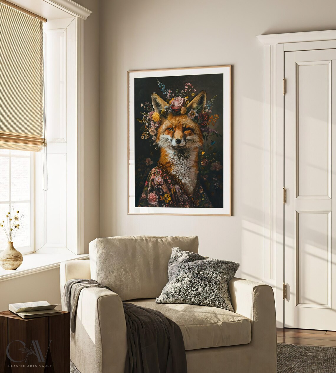 Fox Maximalist Eclectic Animal Portrait Art Print - Image 3