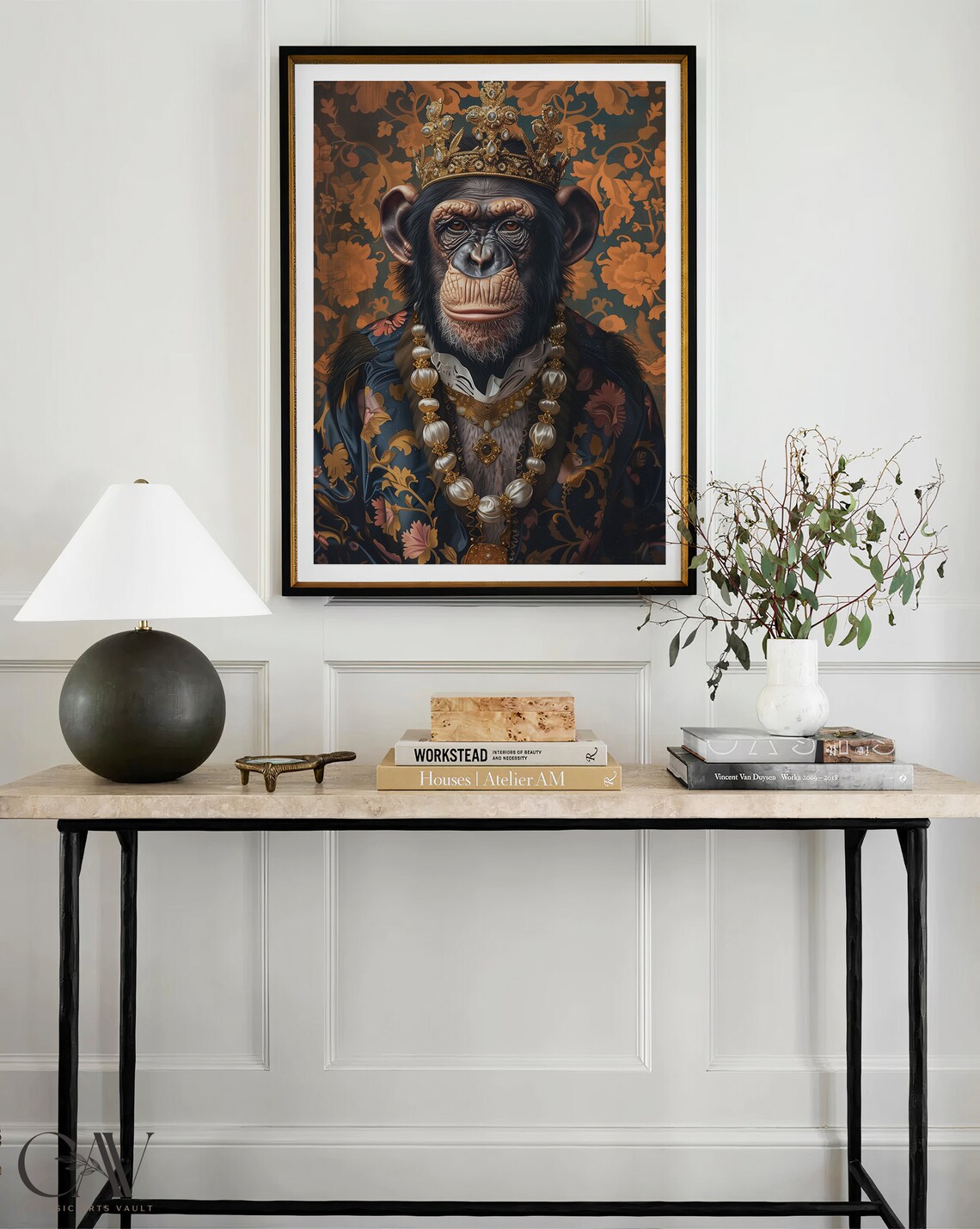Chimp Monkey Royal Renaissance Portrait Vintage Print - Image 4