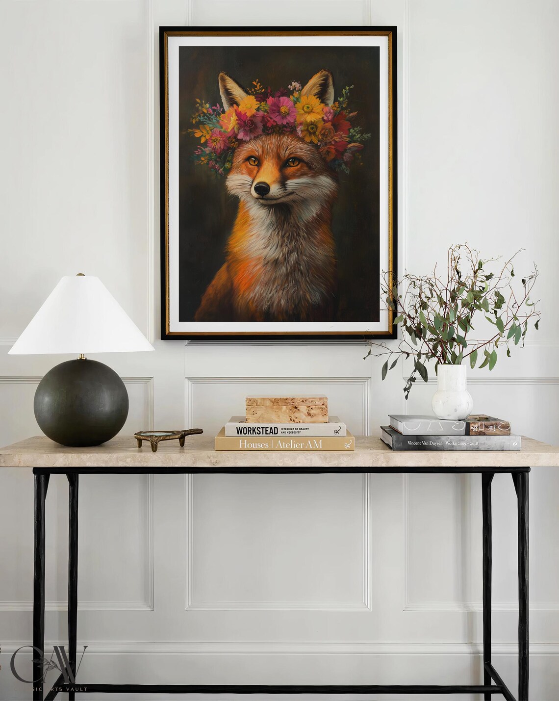 Fox Maximalist Eclectic Animal Portrait, Art Print - Image 4