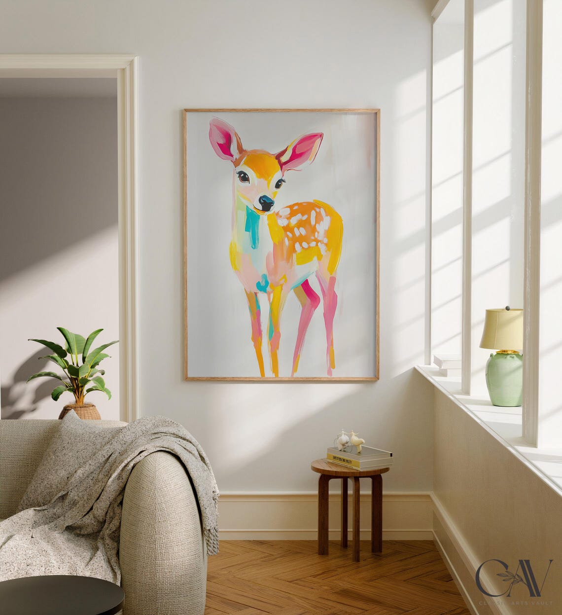 Colorful Standing Fawn Modern Pop Art Wildlife Animal Poster - Image 2
