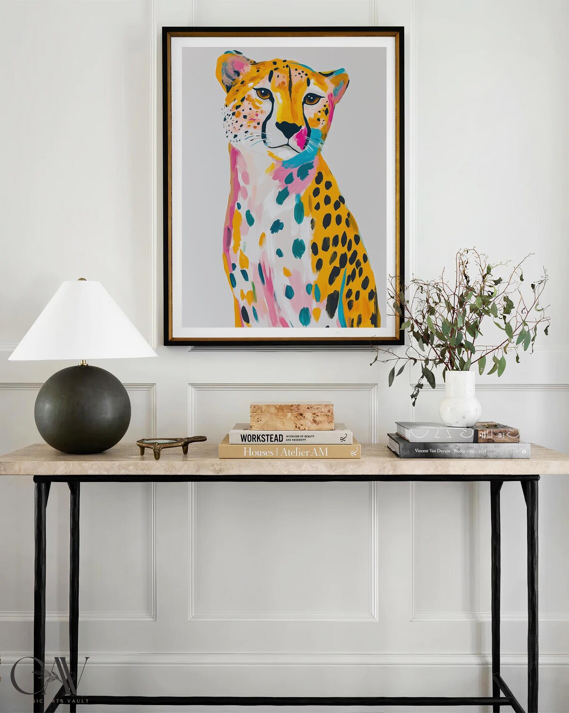 Cheetah Colorful Maximalist Eclectic Animal Portrait, Poster - Image 3