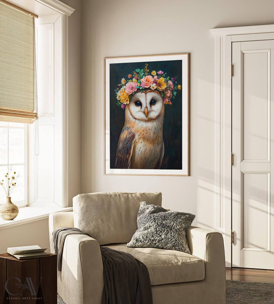 Owl Maximalist Eclectic Animal Portrait, Funky Poster - Image 3