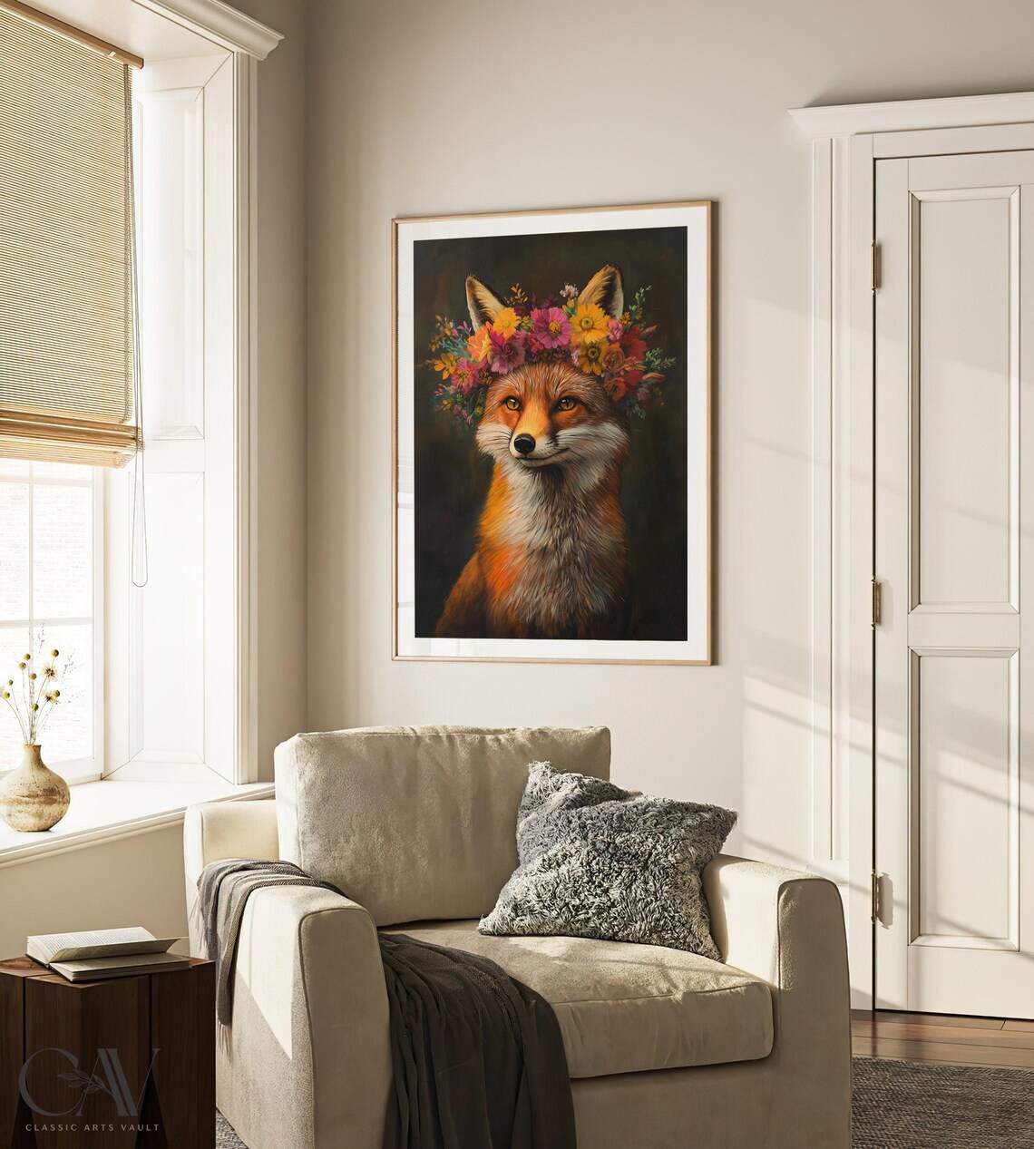 Fox Maximalist Eclectic Animal Portrait, Art Print - Image 3