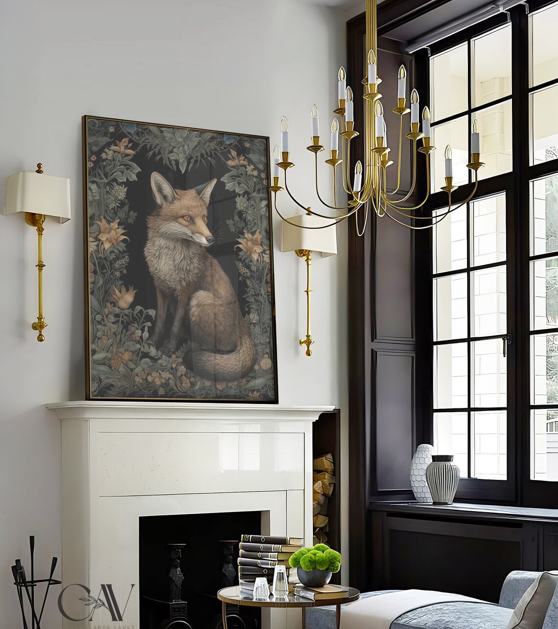 William Morris-Inspired Fox Art Print, Forest Wall Art - Image 3