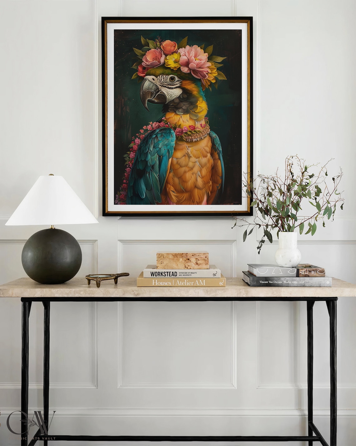 Parrot Maximalist Eclectic Animal Portrait Art Print - Image 4