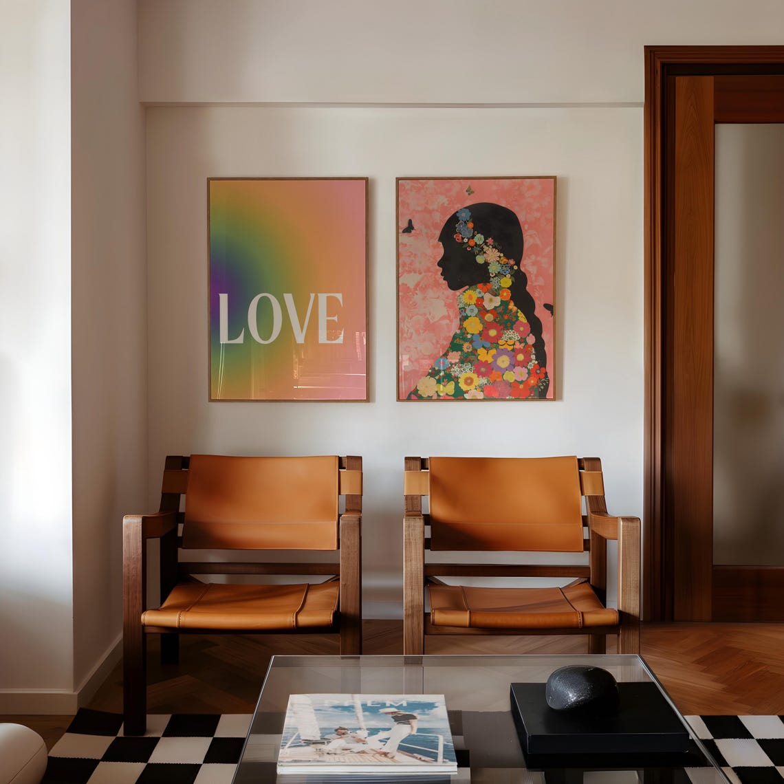 Love White Typography Over A Rainbow Aura Gradient Artwork Poster - Image 4