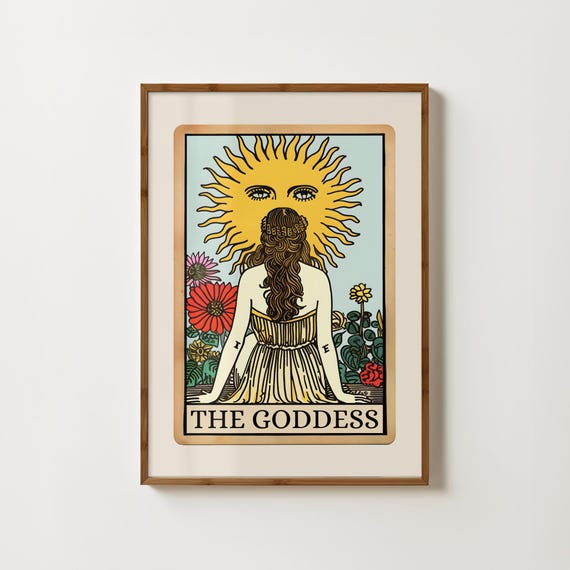 Goddess Tarot Card Art Print, Boho Mystical Decor