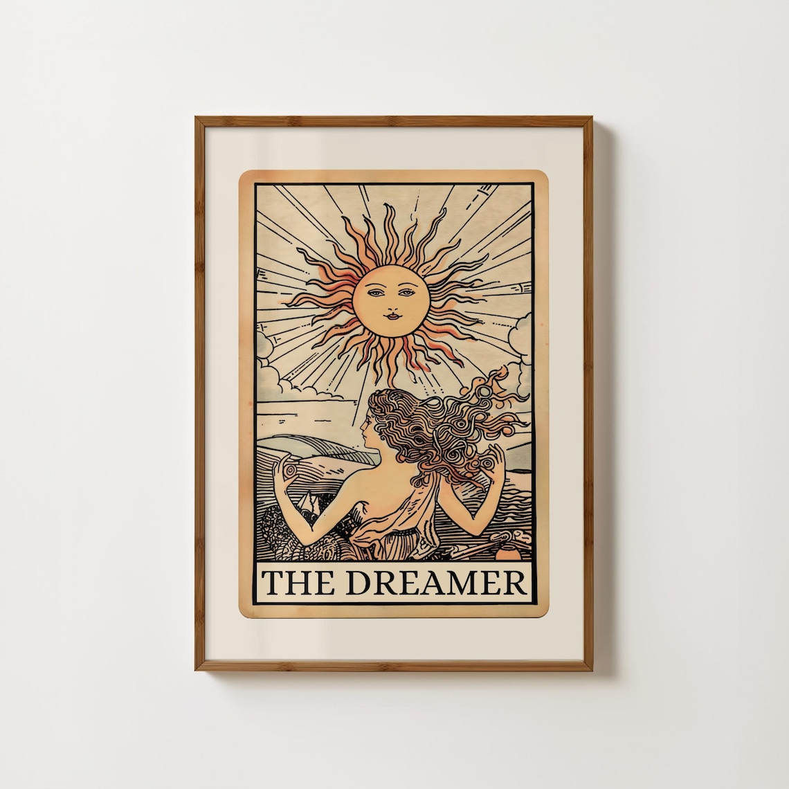 The Dreamer Tarot Card, Boho Spiritual Art Print