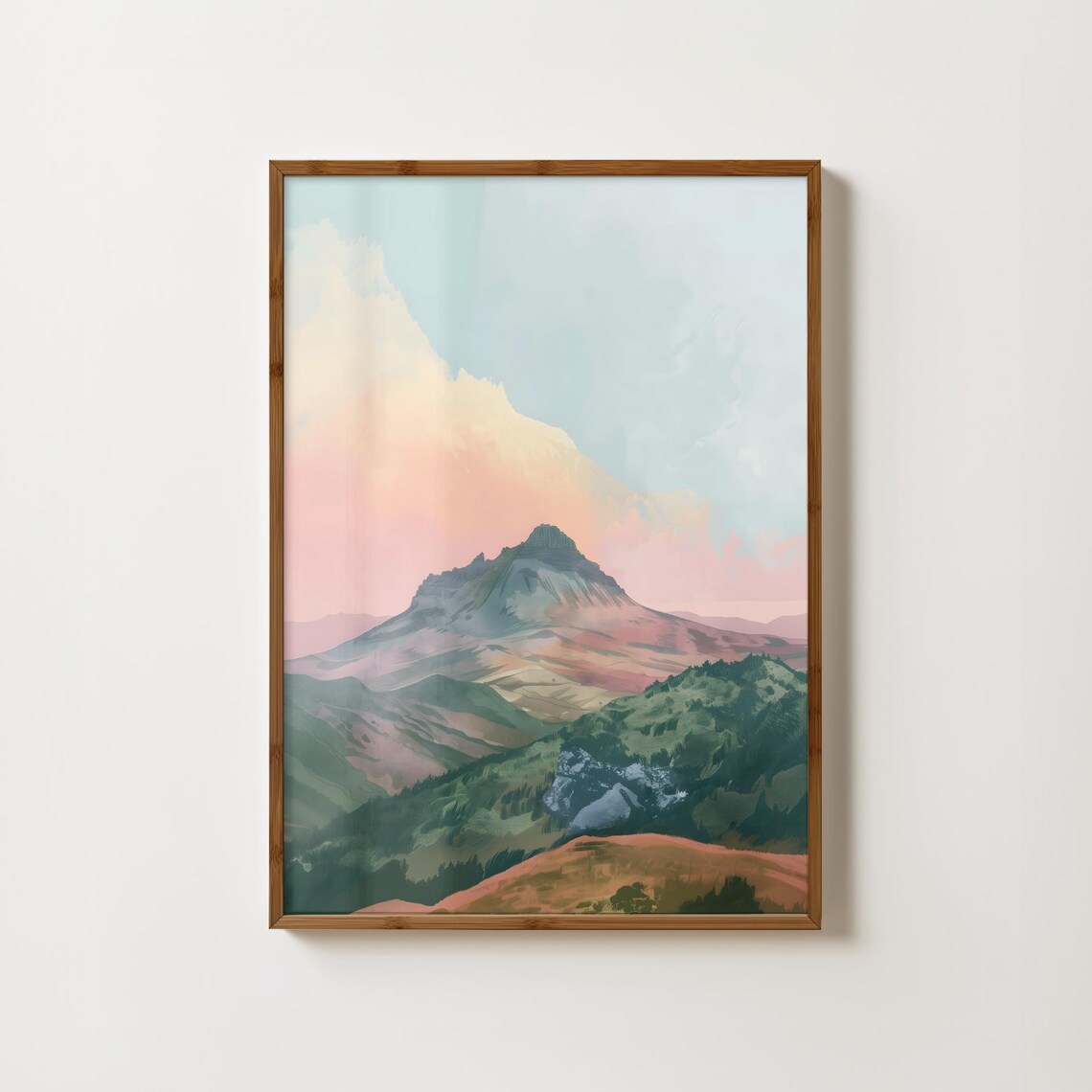 Glencoe Scottish Highlands Travel Poster, Minimal Landscape