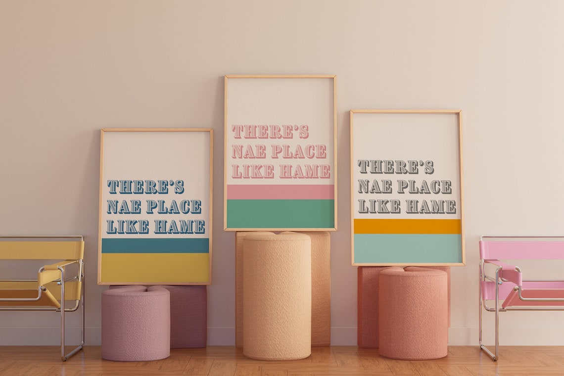 There's Nae Place Like Hame Scottish Quote Typography Poster - Image 3