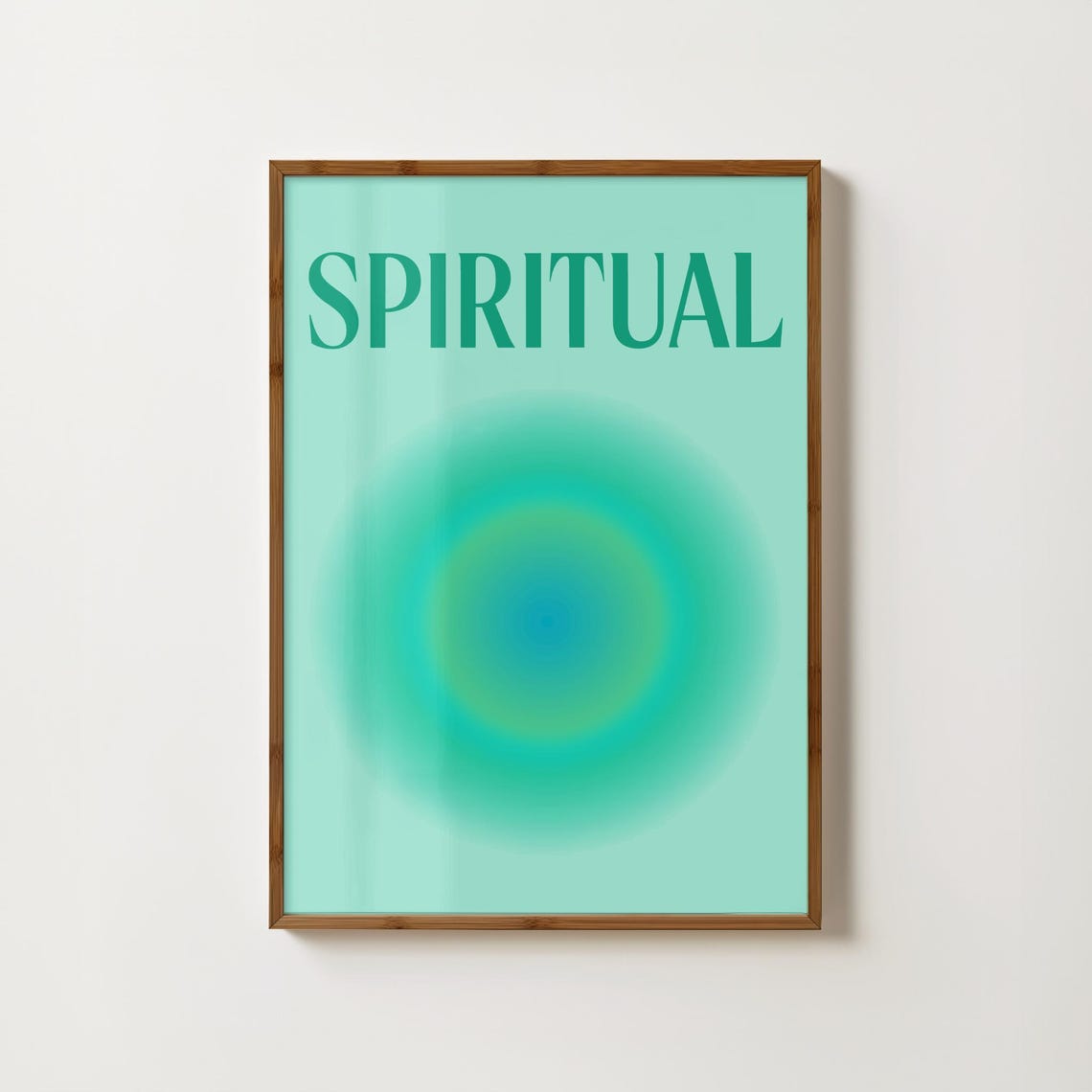 Spiritual in Green Aura Typography Gradient Calm Mindfulness Poster