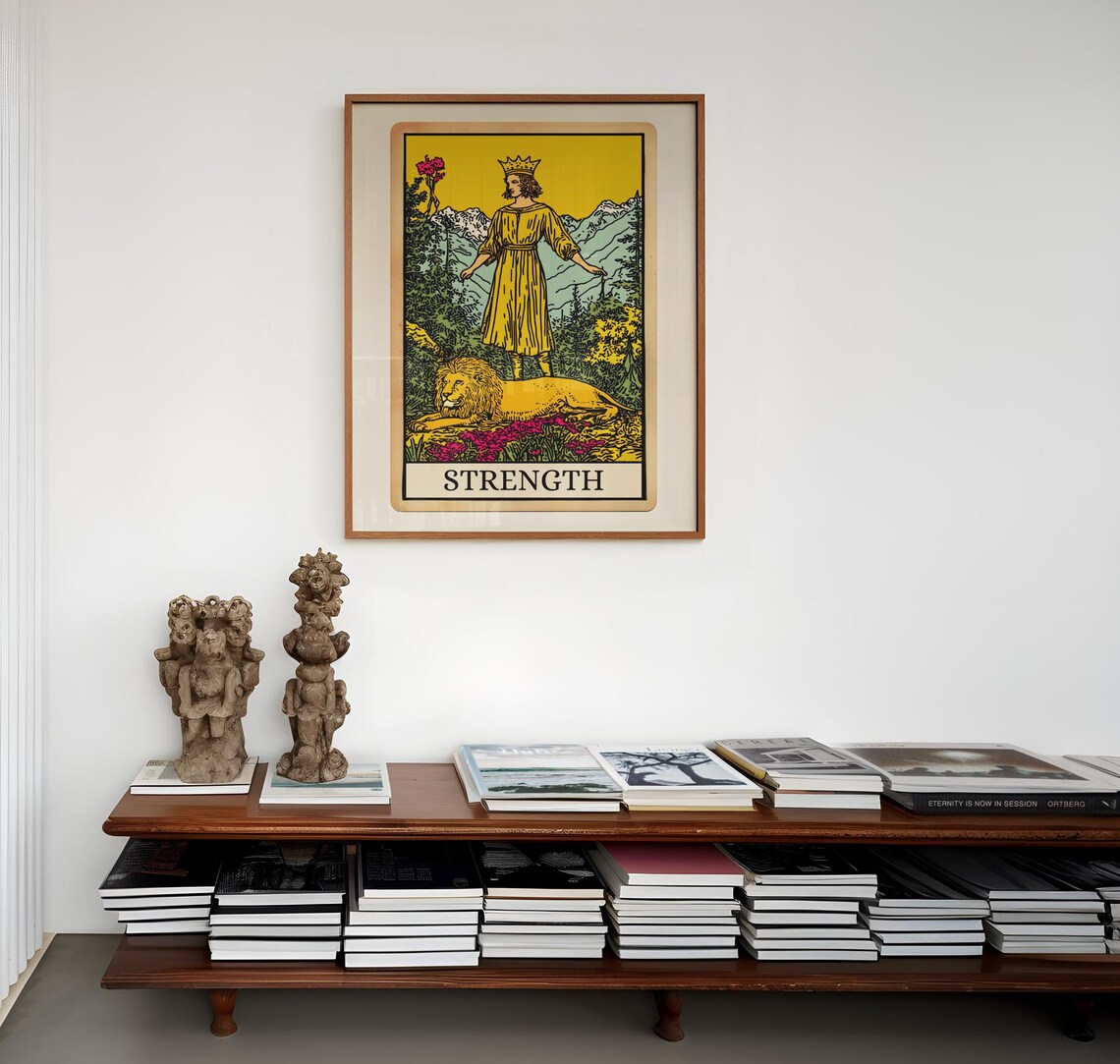 Strength Tarot Card Print Spiritual Art Tarot Wall Art Strength Gifts Witchy Decor Strength Poster Mystical Painting Vintage Medieval Prints - Image 2