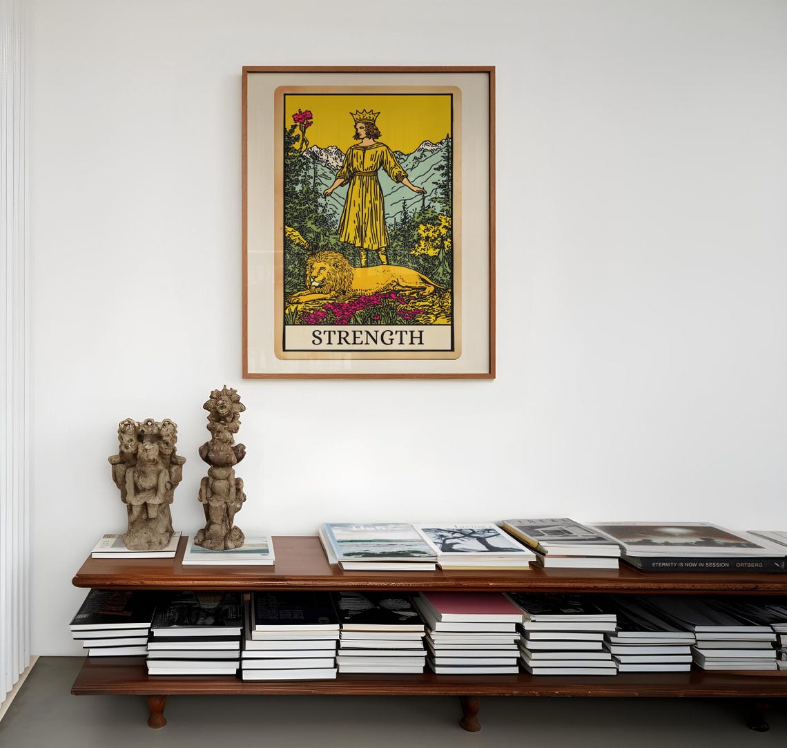 Strength Tarot Card with a Crowned Figure and a Lion Art Print - Image 2