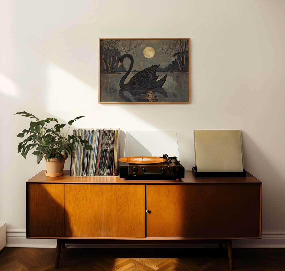 Moonlight Swan, Vintage Balletcore Art Print - Image 2
