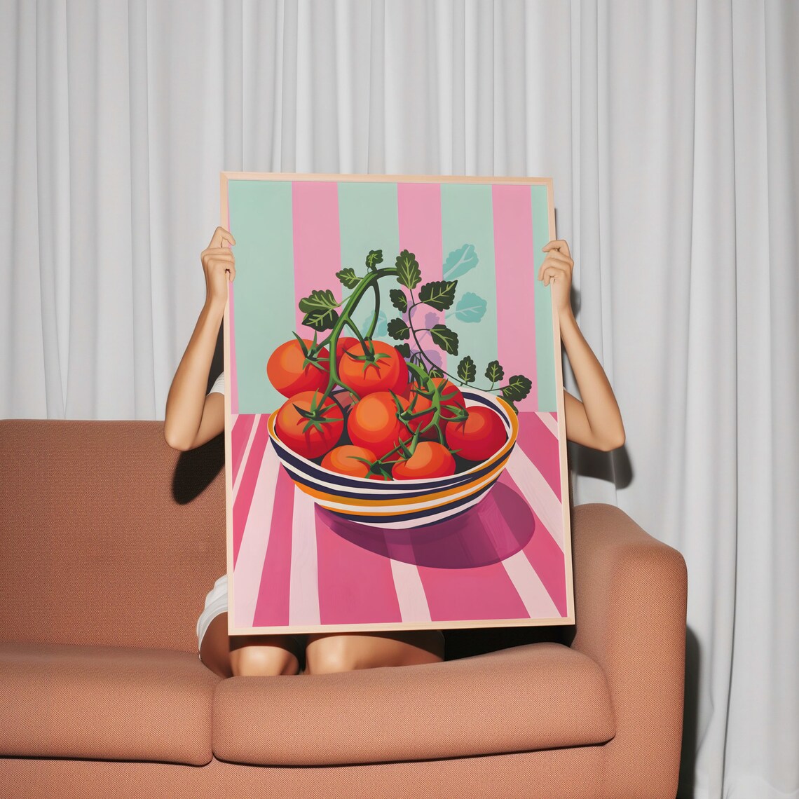 Tomato Print Vine Tomatoes Painting Kitchen Prints Food Wall Art Mediterranean Painting Vegan Wall Art Fruit And Veg Prints Cute Cafe Decor - Image 2