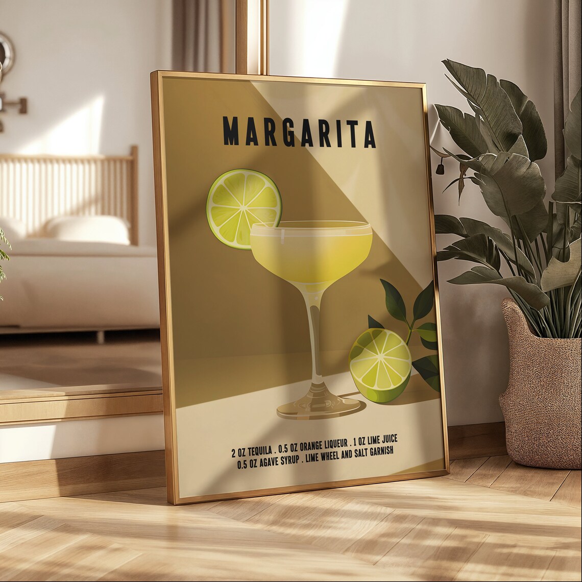 Classic Margarita Lime Cocktail Recipe Retro Bar Decor Poster - Image 4