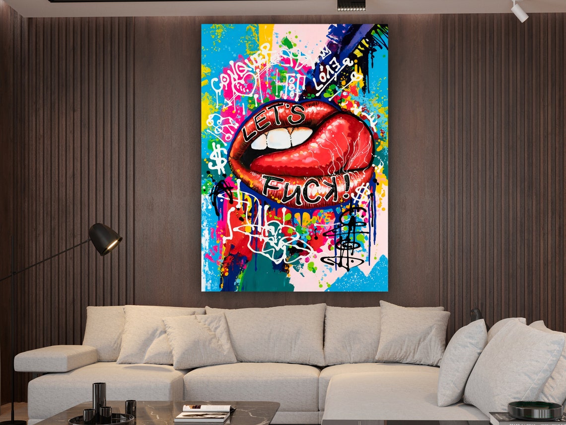 Graffiti Lip Pop Art, Lip Painting - Image 2