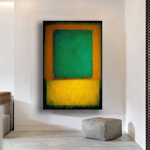 Mark Rothko Green And Orange Yellow Painting Rothko Reproduction Rothko Orange And Green Abstract Wall Art