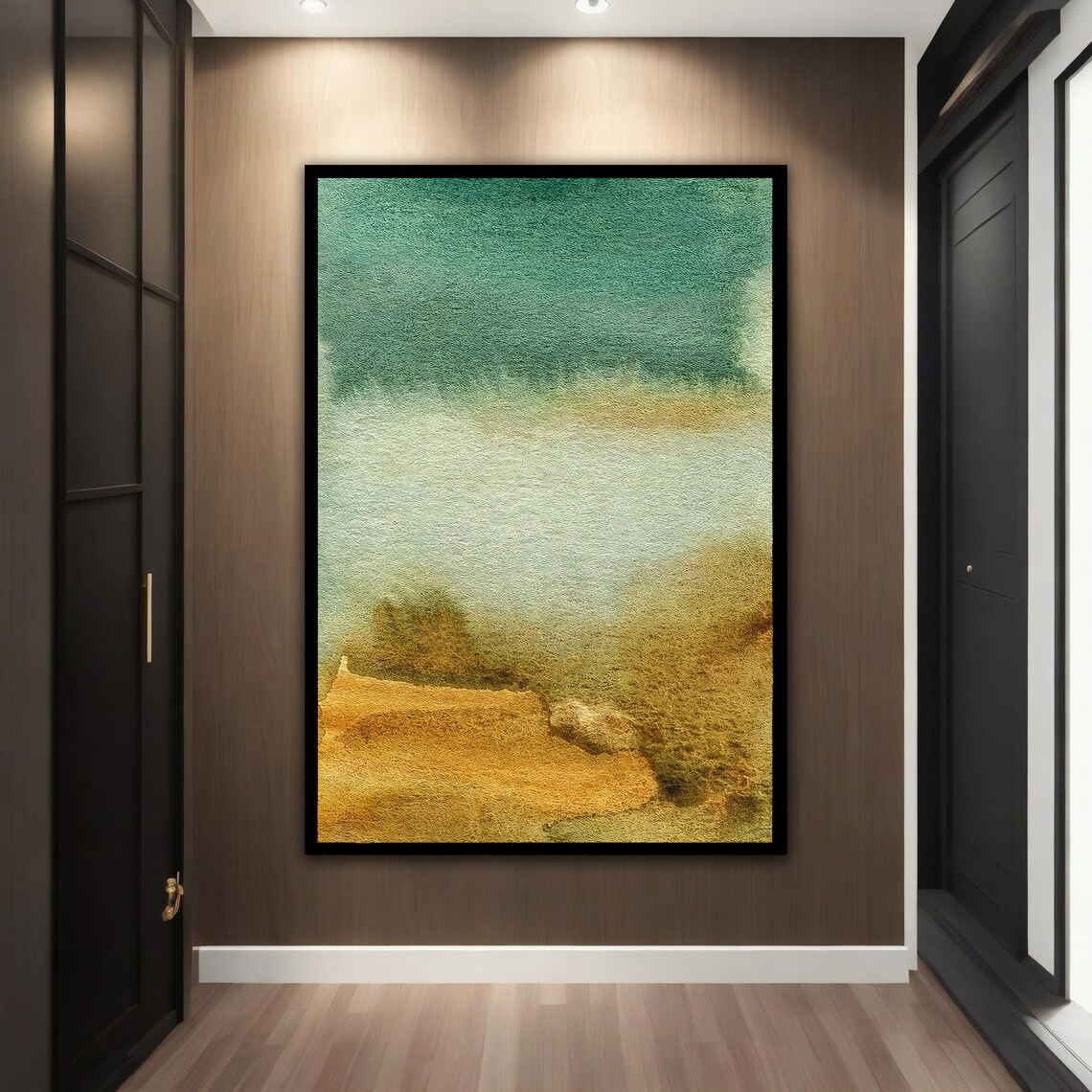 Green White Orange Abstract Painting Modern Art Abstract Wall Art - Image 3
