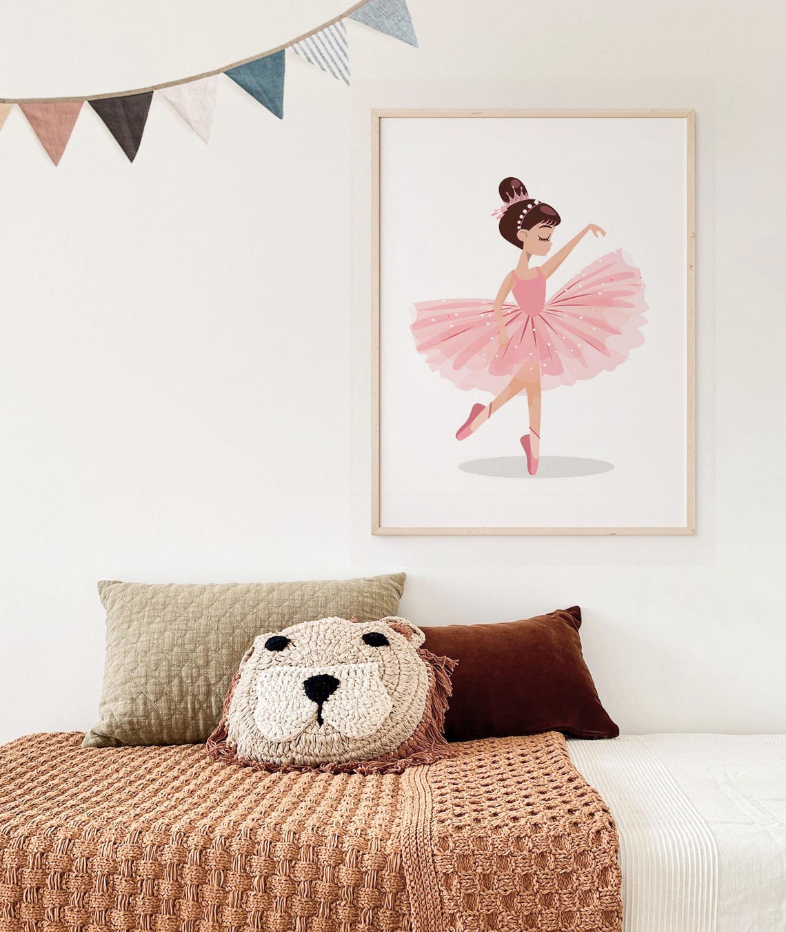 Little Ballerina in a Pink Tutu Dancing Kids Nursery Room Poster - Image 3