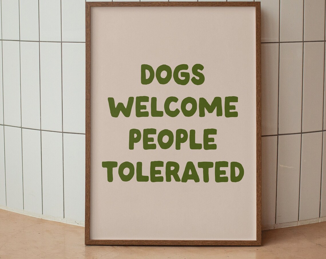 Dogs Welcome People Tolerated Retro Art Print - Image 2