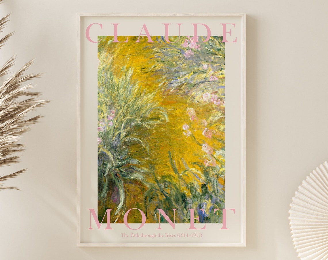 Claude Monet The Path Through The Irises 1914 Yellow Garden Poster