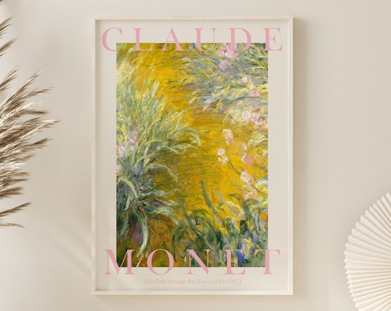 Monet Poster Claude Monet Print Monet Wall Art Monet Picture Modern Monet Print Vintage Monet Art The Path Through The Irises